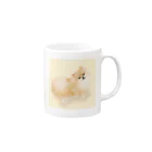 ポメラニアン グッズ unimofu pomeranianのポメラニアン スケッチ Pomeranian sketch Mug :right side of the handle