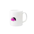 時計塔のヘッドホンかめくん　ピンク Mug :right side of the handle