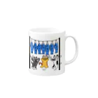 それいゆのねこ猫運動会（魚食い競走） Mug :right side of the handle