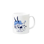 いーちこショップのバニーブルー▼ Mug :right side of the handle