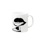 まつげちゃんのおみせの風切る黒まつげちゃん Mug :right side of the handle