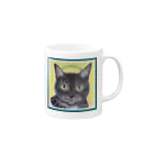 studio-egumianの黒猫たんぽぽちゃんokao シリーズA Mug :right side of the handle