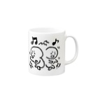 てがきですの屋さんの小刻みなダンス！ 丸さん Mug :right side of the handle