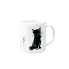 eri@gizelleheartのねこと薔薇 Mug :right side of the handle