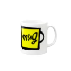 森の民mug(まぐ)のmugのマグカップ（イエロー） マグカップの取っ手の右面