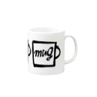 森の民mug(まぐ)のmugのマグカップ（三連モノクロ） マグカップの取っ手の右面