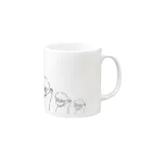 pino子 shopのはげしいパーマでメガネの人(大中小) Mug :right side of the handle