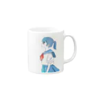 mokan''のポニテちゃん　セーラー服 Mug :right side of the handle