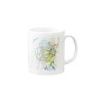 YP.madeのこども(1歳)の絵　黄青紫 Mug :right side of the handle