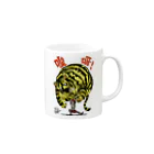 白黒灰脂オリジナルイラストグッズSHOP『熊猫動物園』の功夫少女 Mug :right side of the handle