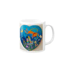 amikairoのねこねこ星の眠りネコ Mug :right side of the handle