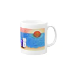 I-z-m-y's worksの沈みゆく夕日を見つめるネコ ～二人の世界～ Mug :right side of the handle