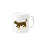 CHOSANAの高下駄を履いた犬 Mug :right side of the handle