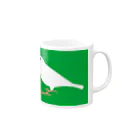 文鳥ちゅんねる【公式グッズストア】の文鳥と白文鳥／クリスマス Mug :right side of the handle