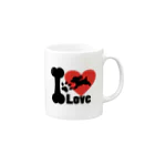 MEIKO701のI loveプードルマグカップ Mug :right side of the handle