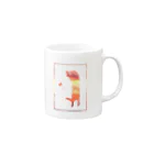 にゃんぽ　はぴねすの蝶と遊ぶ猫　夕陽 Mug :right side of the handle