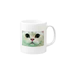 ねこがすき。のWHITE CAT Mug :right side of the handle