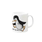 ロゴTシャツのひよこ堂のイケメンペン太 ペンギン PENGUIN 胸ポケットにボールペン マグカップの取っ手の右面