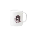 0/1 hackerのドッド絵無気力イチゴ女の子 Mug :right side of the handle