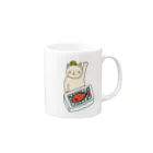 ＋Whimsyの魚市場ねこ Mug :right side of the handle