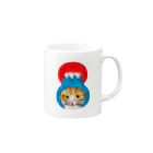 CHOPPIRIのかぶる猫[富士山(初日の出)ver.](茶白猫) Mug :right side of the handle