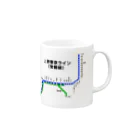 柏洋堂の上野東京ライン (常磐線) 路線図 Mug :right side of the handle