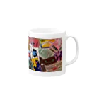 たまちゃん食堂のレトロラベル Mug :right side of the handle