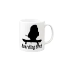 紅型キジムナー工房・コトリンチュのBoarding Bird Happy Mug :right side of the handle