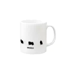 -White dog muzzle's shop-のWhite dog Silhouette collection Mug :right side of the handle