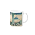 日本の名画の富獄三十六景・甲州三嶌越 Mug :right side of the handle