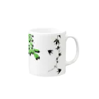 kozu_cafeの葉っぱとツバメ - green Mug :right side of the handle