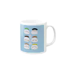 Aランチサラダ付SHOPのおもちさんがこんにちは Mug :right side of the handle