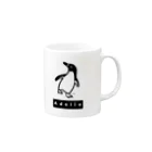 みみはんこ/消しゴムはんこのAdélie Penguin (+logo B) Mug :right side of the handle