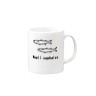 アジマル雑貨店のボラ Mug :right side of the handle