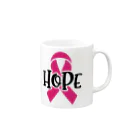 Fred HorstmanのBreast Cancer HOPE  乳がんの希望 Mug :right side of the handle