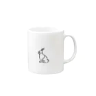 AGJP(ワンポイントアニマルショップ)のダッチなうさぎ Mug :right side of the handle