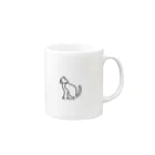 AGJP(ワンポイントアニマルショップ)のバイカラーなねこ Mug :right side of the handle