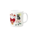 ありがとうの森の笑福開運　ニャンキュー Mug :right side of the handle