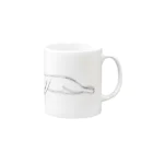 サワネチヒロのショップの起きたくない猫 Mug :right side of the handle