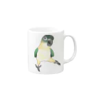 まめるりはことりのご機嫌なズグロシロハラインコのカイ君【まめるりはことり】 Mug :right side of the handle