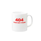 BLICK + BLACK の404 PAGE NOT FOUND：行方不明 Mug :right side of the handle