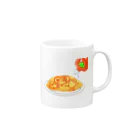 Lily bird（リリーバード）のラブ文鳥オムライス Mug :right side of the handle