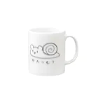 雨とくろねこのかたつむりさん Mug :right side of the handle