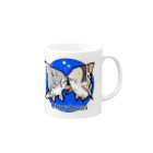 ぽん猫@SUZURI店のThe Cute Corydoras (blue） Mug :right side of the handle