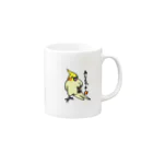 すなねことぽいんちょのオカメインコ　ポインチョ　あんよタッチ　 Mug :right side of the handle