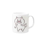 目つきの悪い猫＠いけやけいの踊るにゃんこ Mug :right side of the handle