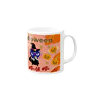ジルトチッチのデザインボックスのクレコちゃんもハロウィンの魔女になる？ Mug :right side of the handle