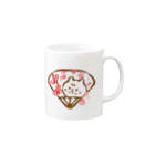 エクレアンショップの扇子の柴犬と桜と賀春文字 Mug :right side of the handle