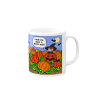 ヨーヨーの日常アソートのカボチャ畑の夜［Pumpkin field night］ Mug :right side of the handle