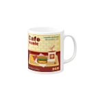 Teal Blue CoffeeのCafe music - CARDINAL RED BURGER - Mug :right side of the handle